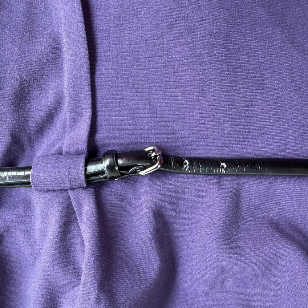 Calvin Klein Dress Womens 10 Purple Cap Sleeve Sheath Knee Length Belted Office - Picture 4 of 8